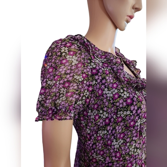 Rabbit Rabbit Rabbit Purple Floral Flitter Dress - Picture 8 of 10